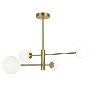 LAMPARA 4L. COSMICA LATÓN 4 X 28W G-9