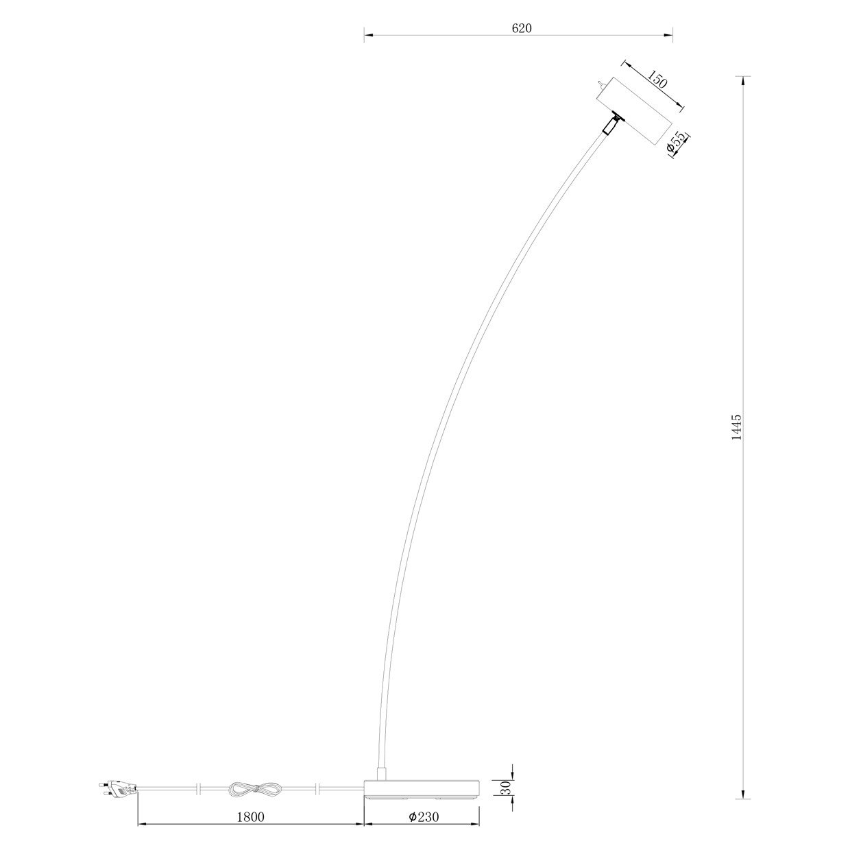 PIE DE SALON ANTIA NEGRO 1 X 50W GU10 - Imagen 2