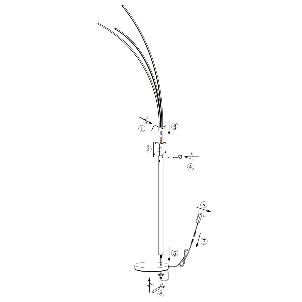 PIE DE SALON ELAZ NEGRO LED 18W 1440LM 4000K - Imagen 4