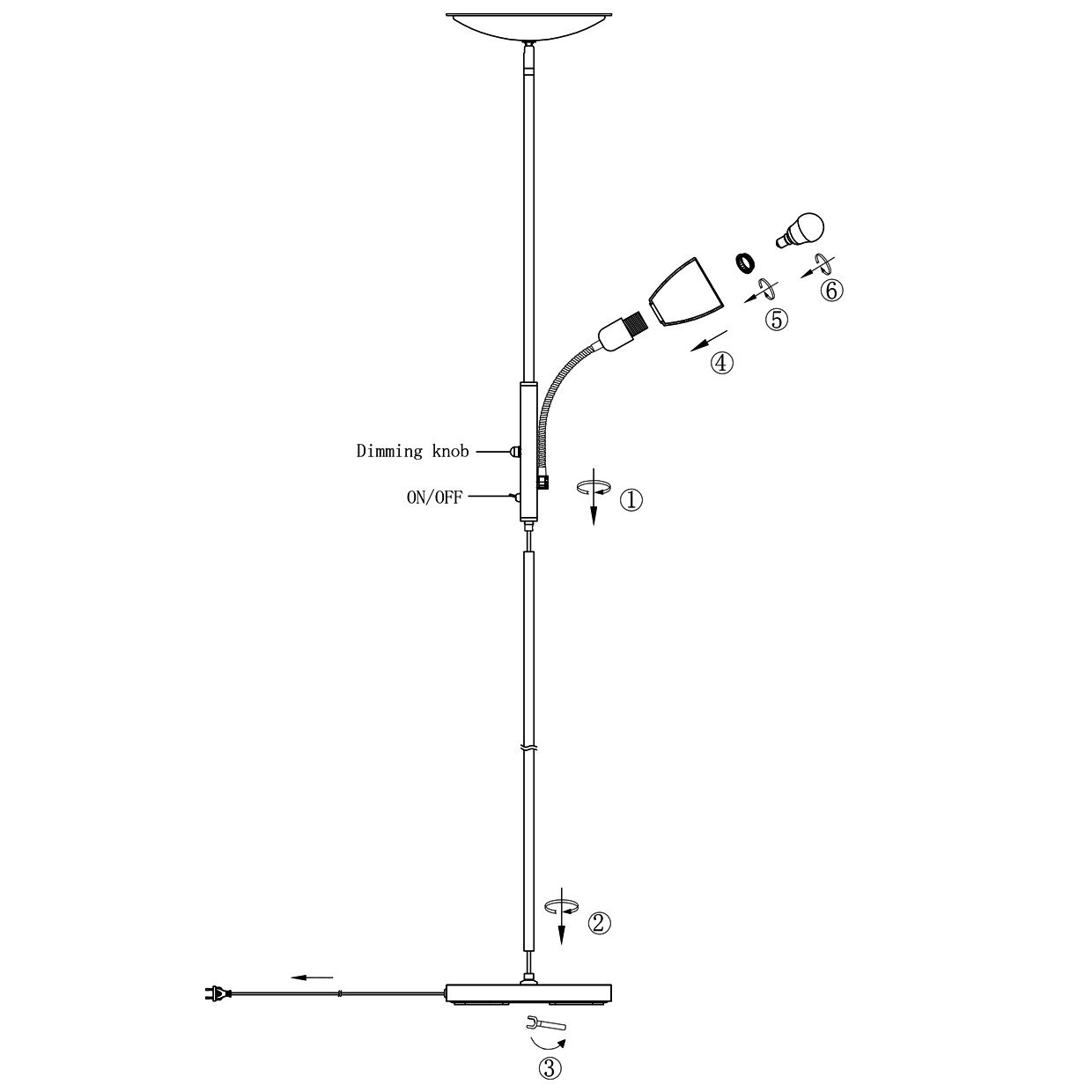 PIE SALON ATOS CUERO LED 18W 4000K + 1 X 40W E-14 - Imagen 3