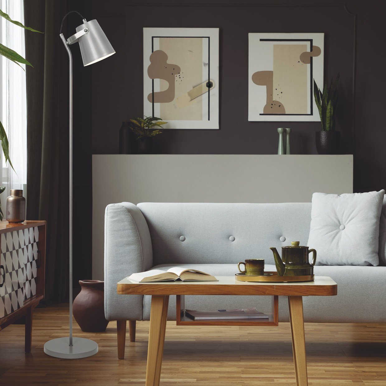 PIE SALON LUPEN PLATA-CROMO 1 X 60W E-27 - Imagen 2