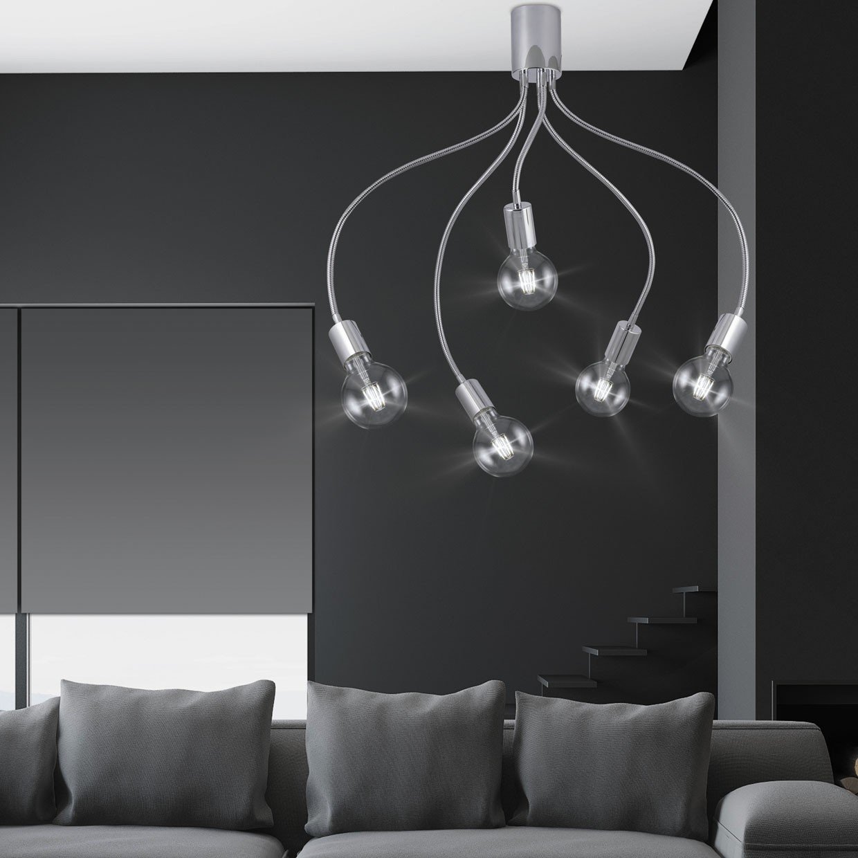 PLAFON 5L MELISA CROMO 5 X 60W E-27 - Imagen 4