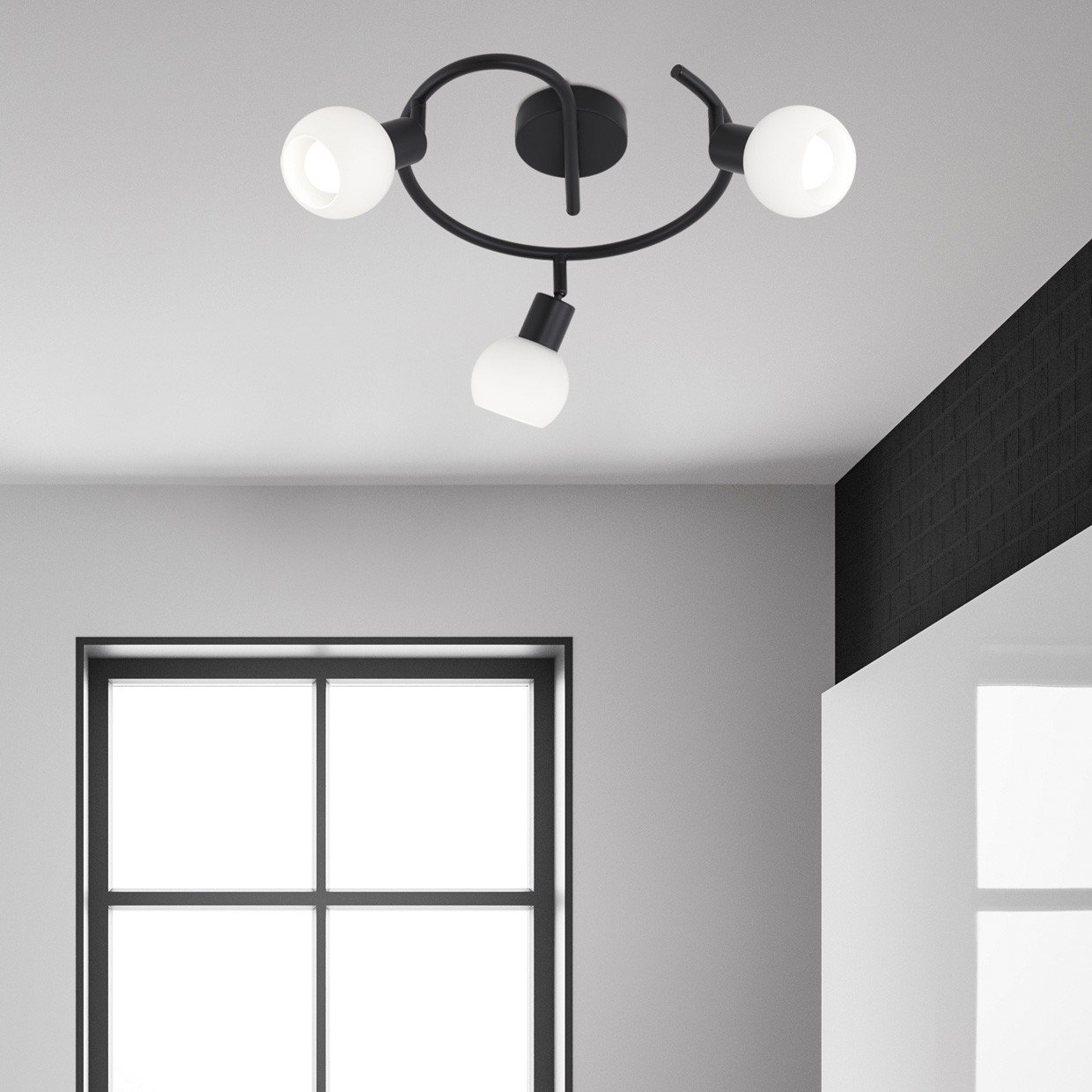 REDONDO 3L OPAL NEGRO MATE 3 X 40W E-14 - Imagen 4