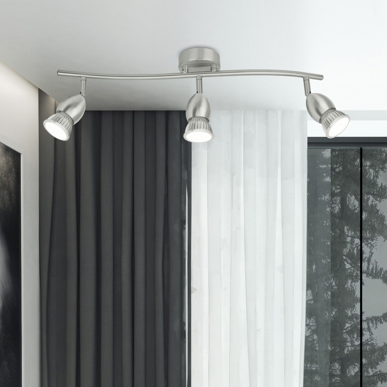 REGLETA 3L BALA NIQUEL SATINAD 3 X 40W GU-10 - Imagen 3