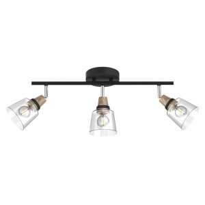 REGLETA 3L INDIGO NEGRO-MADERA 3 X 40W E-14