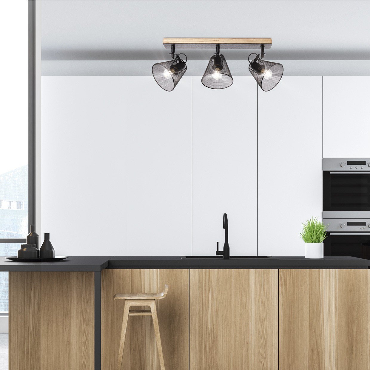 REGLETA 3L UTRECH NEGRO 3 X 40W E-14 - Imagen 5