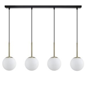 REGLETA 4L. PIPPA LATÓN-NEGRO 4 X 40W E-14