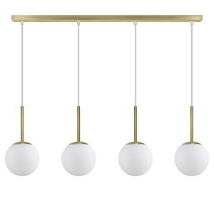 REGLETA 4L.PORTILE LATÓN-OPAL 4 X 40W E-14