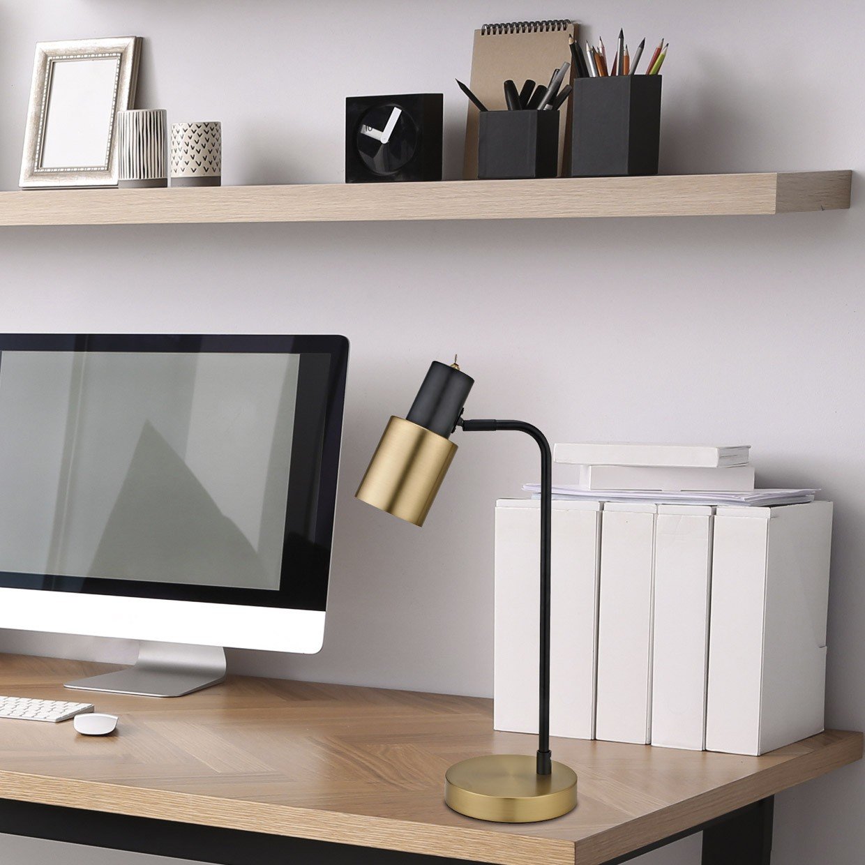 SOBREMESA 1L MAENA NEGRO-LATON 1 X 40W E-14 - Imagen 2