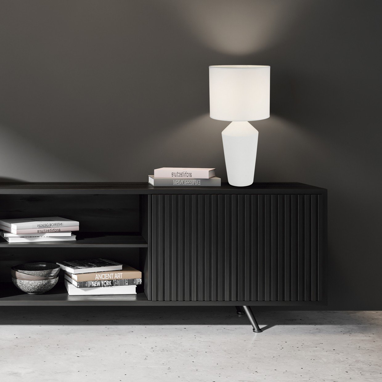 SOBREMESA BARRON BLANCO 1 X 60W E-27 - Imagen 2