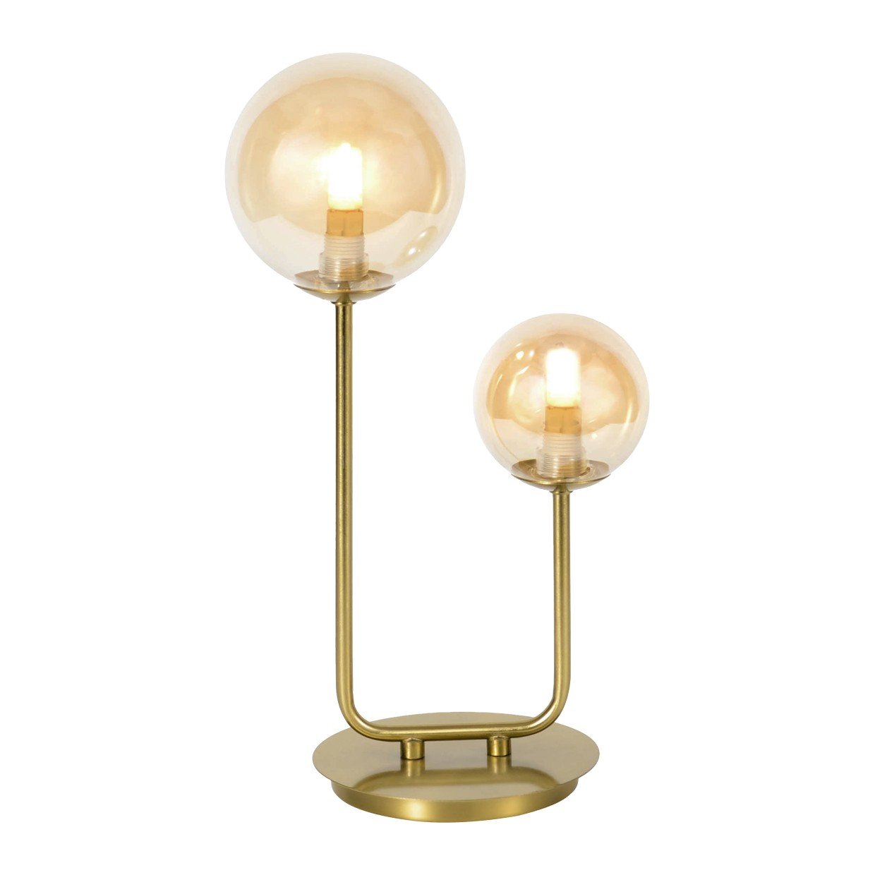 SOBREMESA GALAXIA LATÓN AMBAR 2 X 28W G-9