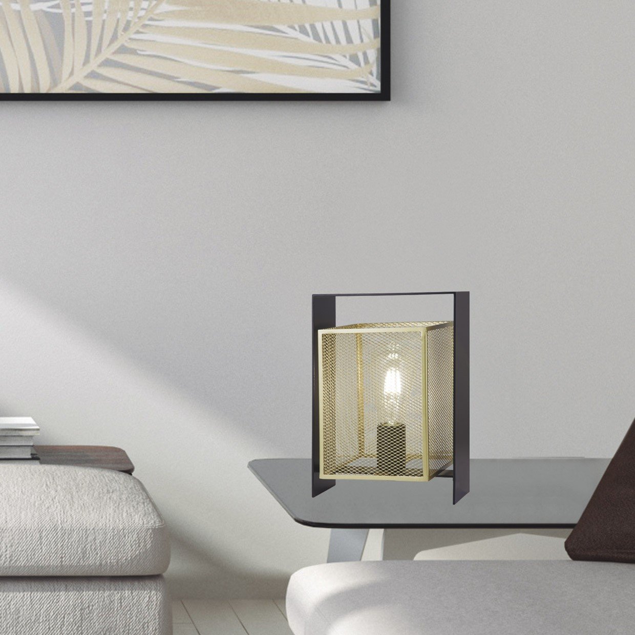 SOBREMESA NIMES NEGRO-ORO 1 X 60W E-27 - Imagen 5