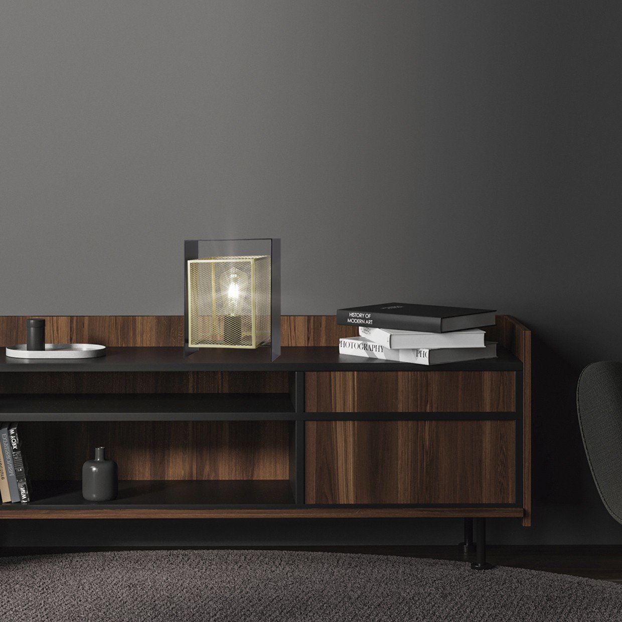 SOBREMESA NIMES NEGRO-ORO 1 X 60W E-27 - Imagen 7