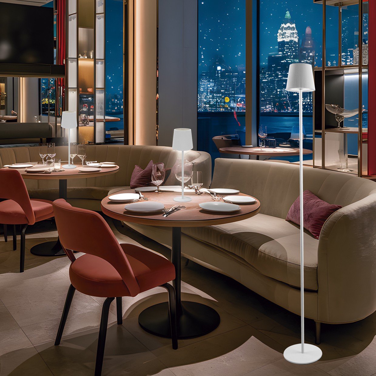 SOBREMESA-PIE SUNSET BLANCO LED 5W - BATERIA RECAGABLE - Imagen 2