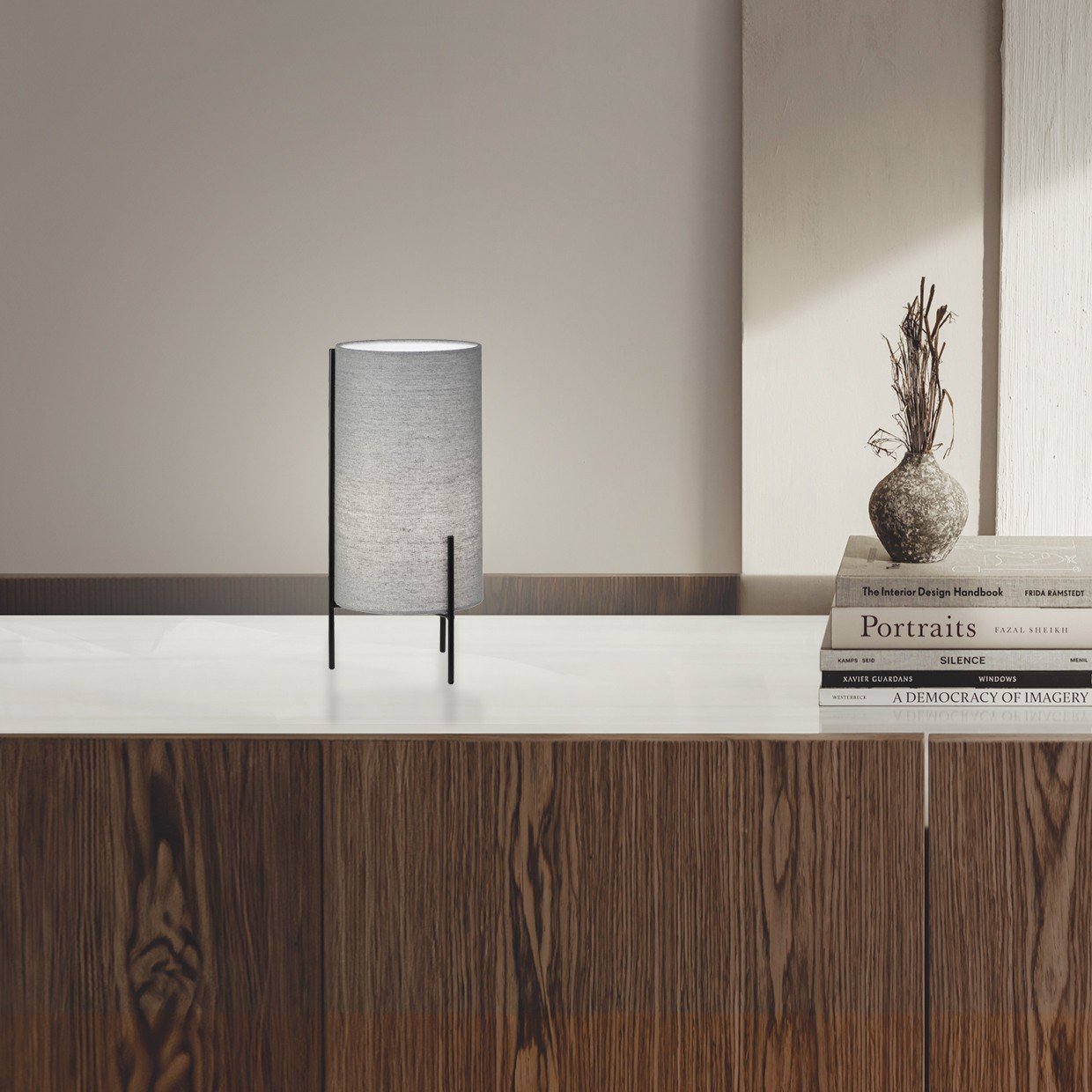 SOBREMESA VIRGIL GRIS/NEGRO 1 X 40W E-14 - Imagen 2