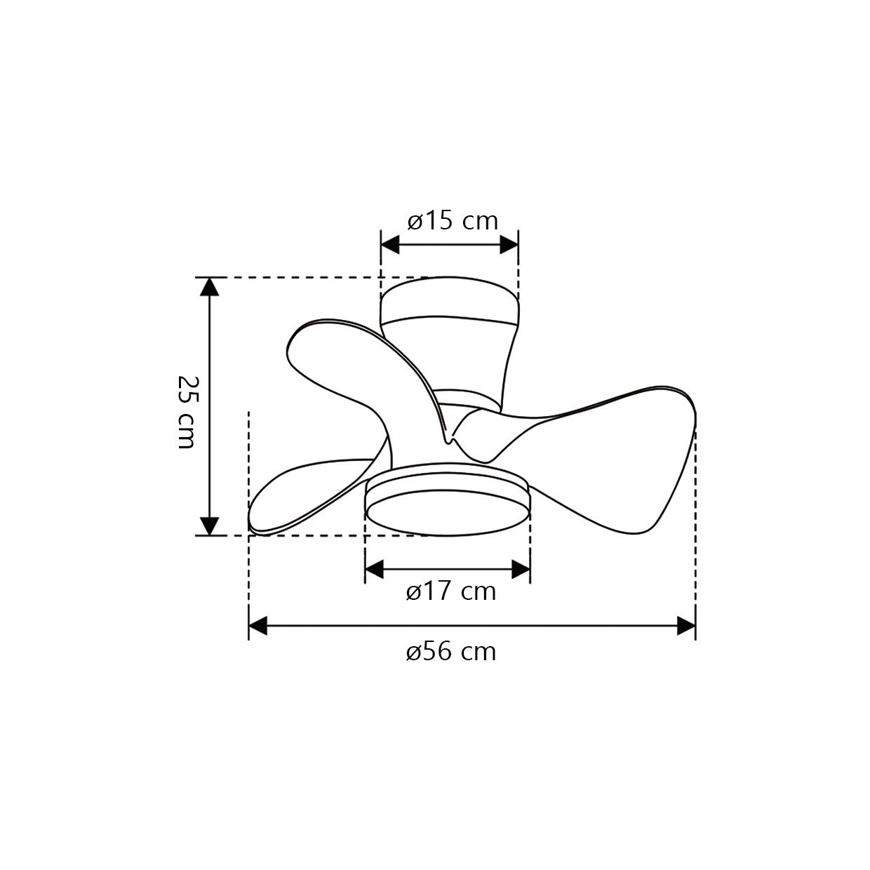 VENTILADOR SIUX NEGRO 56 CM 3 PALAS - Imagen 3