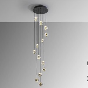 ZARIA-LAMP 13L- NEGRO/ORO/TRANSP D60 DIM