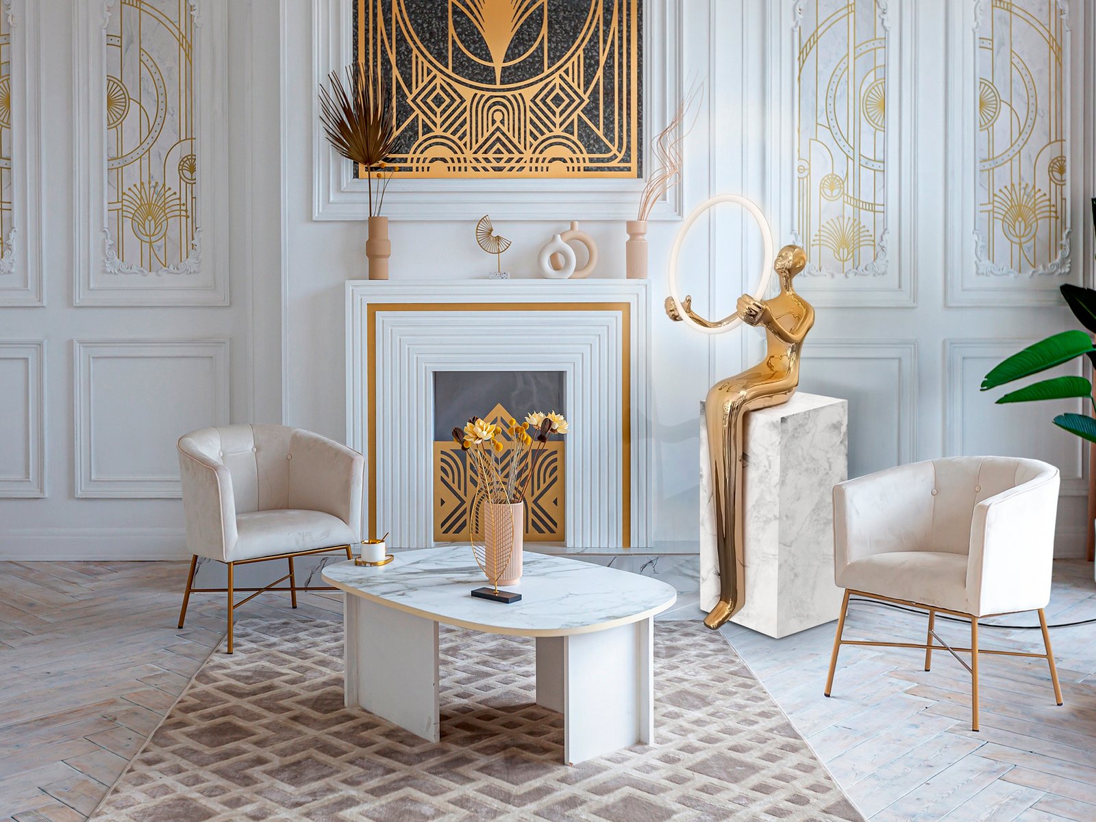 EL ARO - FIGURA 1L PEDESTAL- ORO - Imagen 3