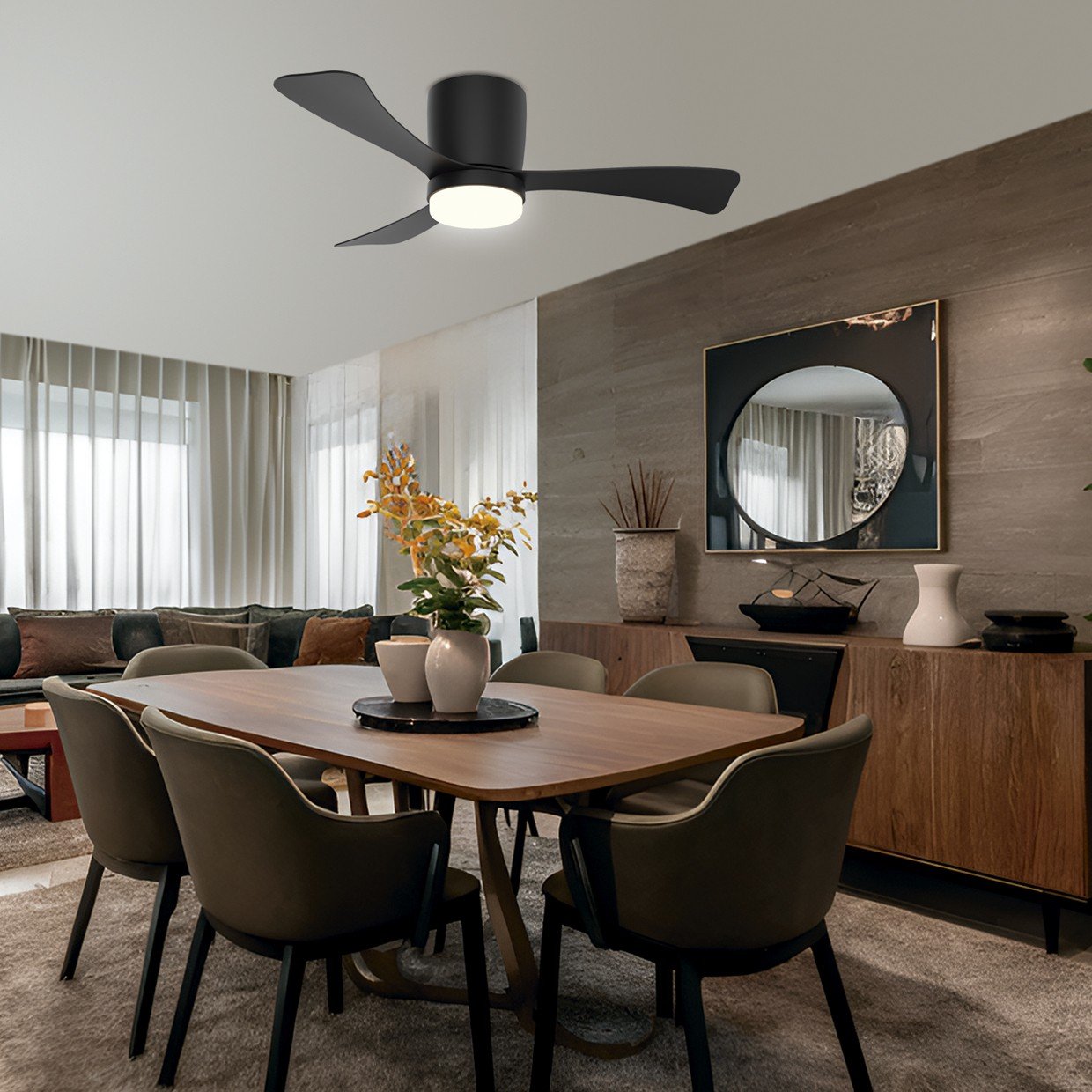 VENTILADOR KENT NEGRO 107CM 3 PALAS LED 18W - Imagen 2