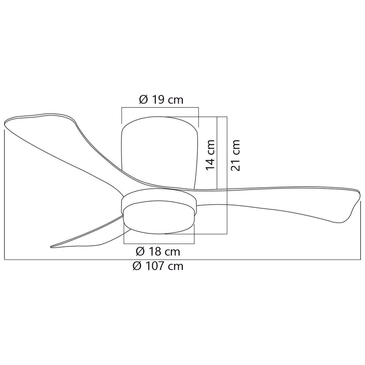 VENTILADOR KENT NEGRO 107CM 3 PALAS LED 18W - Imagen 3