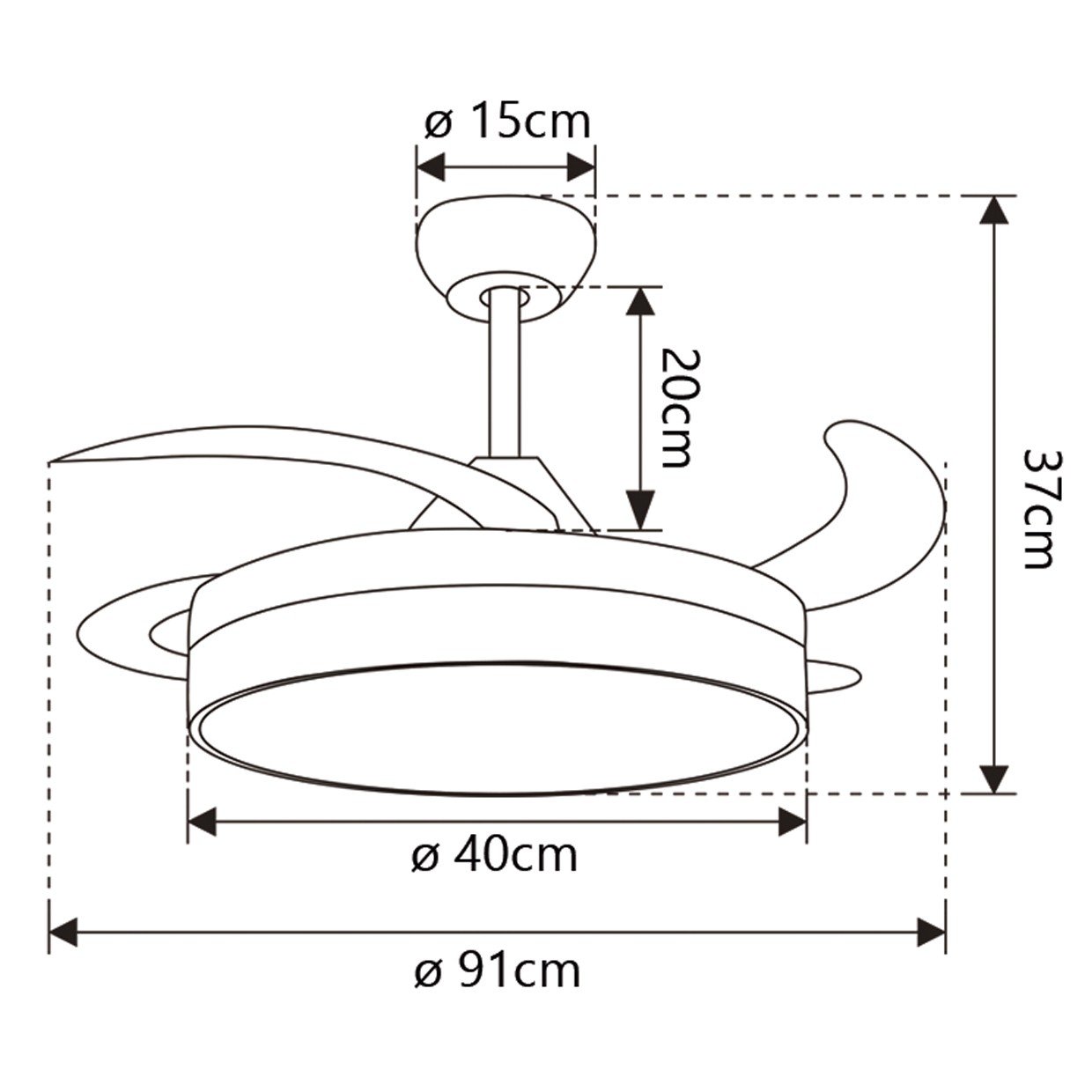 VENTILADOR MINI TOGO BLANCO 40CMS 3 PALAS - Imagen 3
