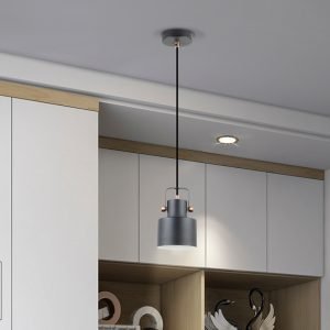 I3-ERIKA- LAMPARA 1L NEGRO-COBRE