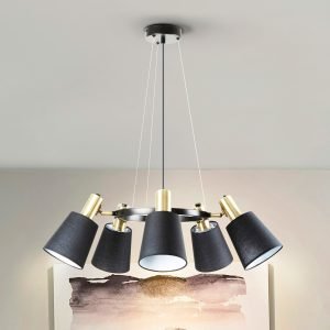 I3-GISELA- LAMPARA 5L NEGRO-LATON