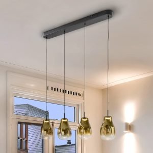 ALEDIS- LAMPARA 4L NEGRO-DORADO