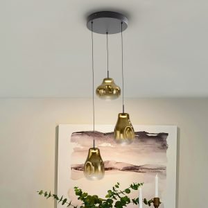 ALEDIS- LAMPARA 3L NEGRO-DORADO