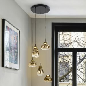 ALEDIS- LAMPARA 5L NEGRO-DORADO