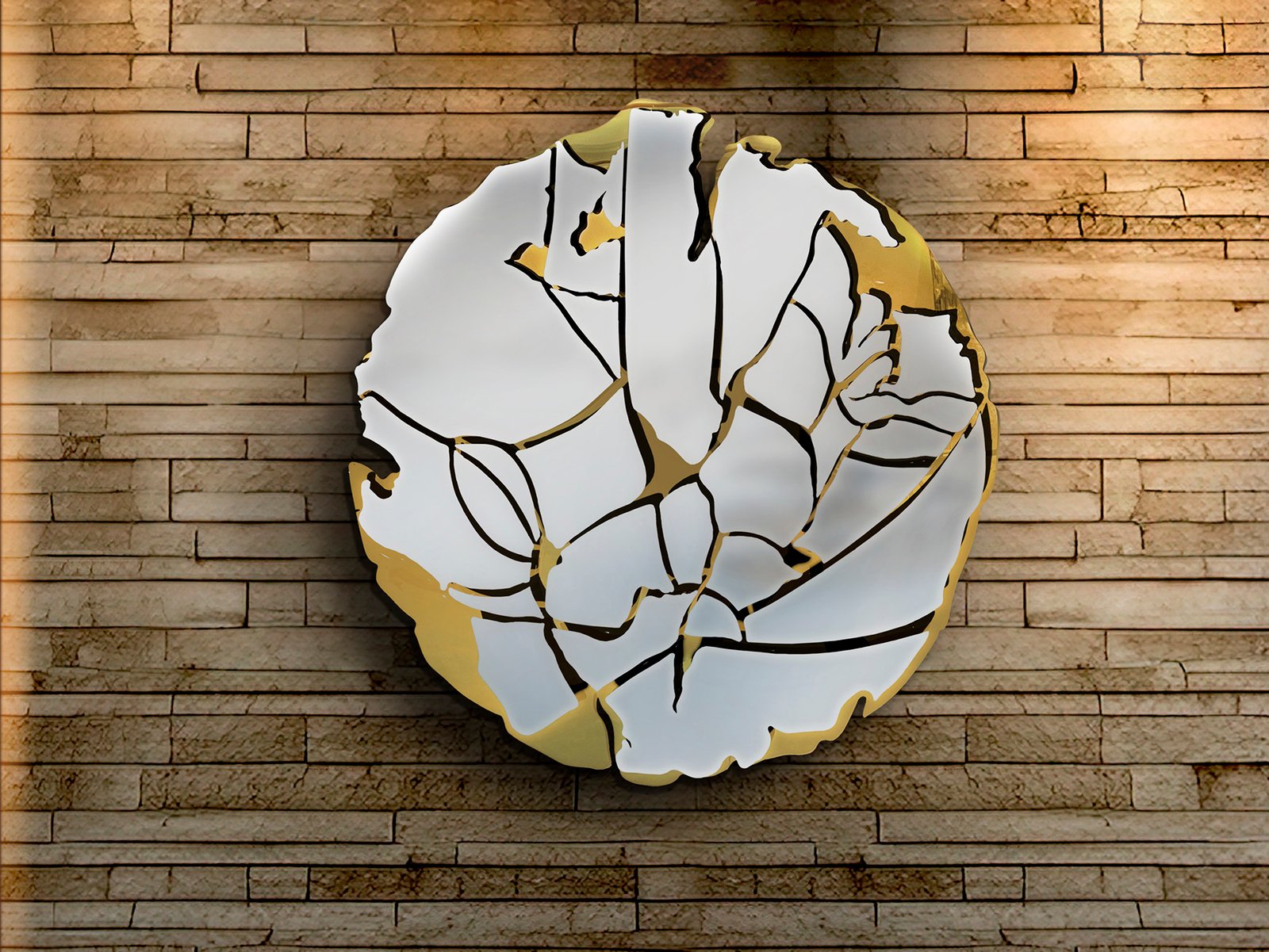 FIORELLA- ESCULTURA PARED-ORO/CROMO