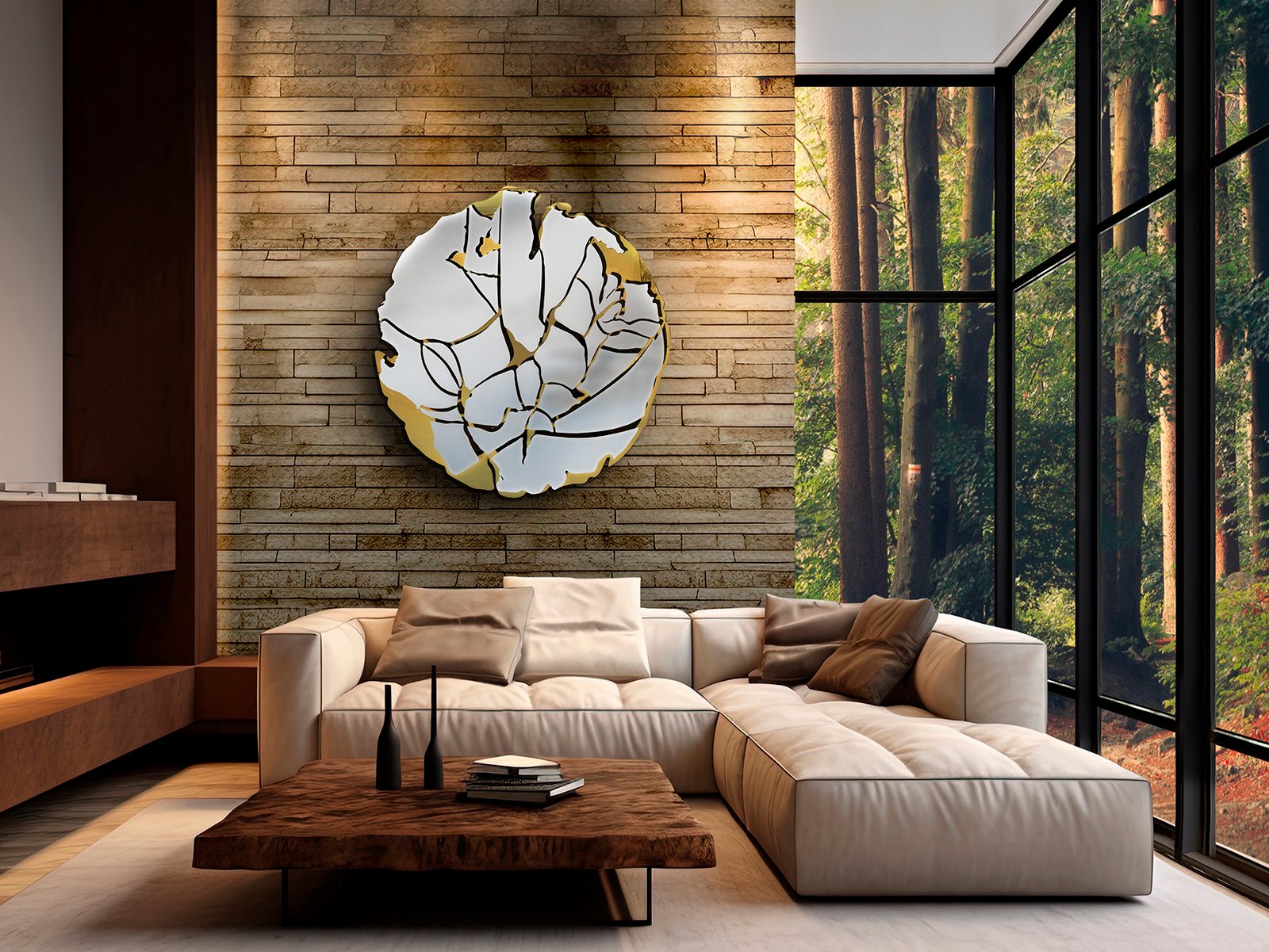 FIORELLA- ESCULTURA PARED-ORO/CROMO - Imagen 2