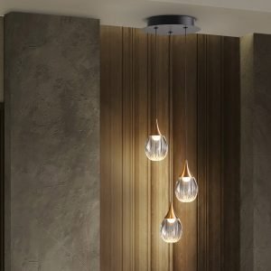 CORINA- LAMPARA 3L NEGRO-COBRE