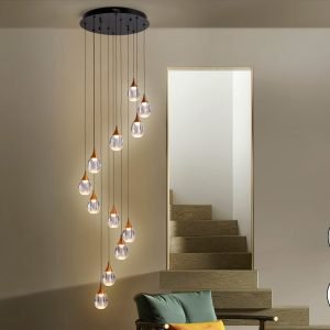 CORINA- LAMPARA 12L NEGRO-COBRE