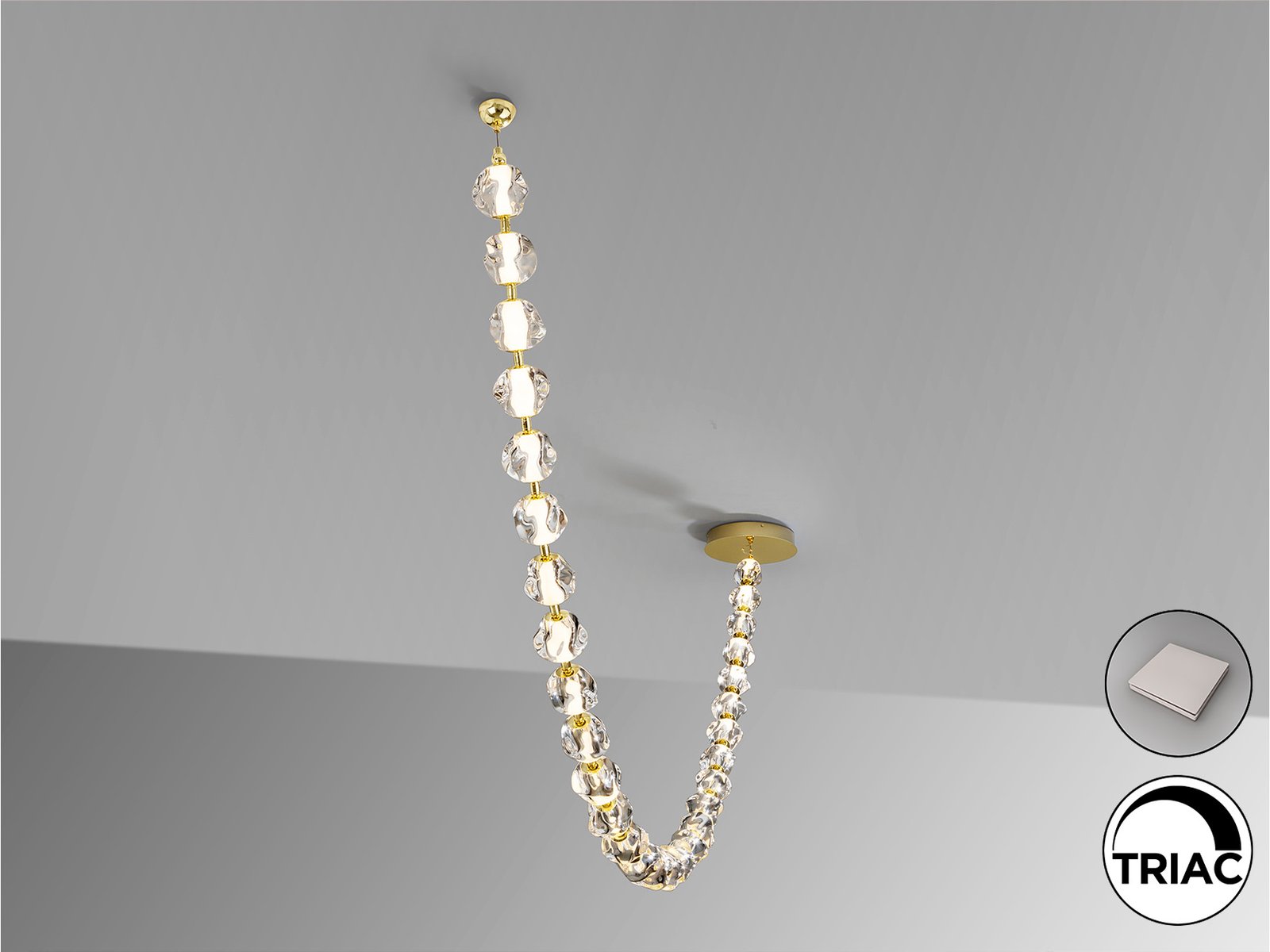 ZARIA II- LAMPARA 29L- ORO/TRANSP DIM - Imagen 5