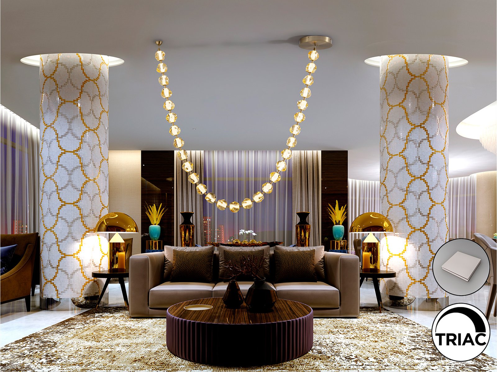 ZARIA II -LAMPARA 29L- BRONCE/AMBAR DIM - Imagen 2