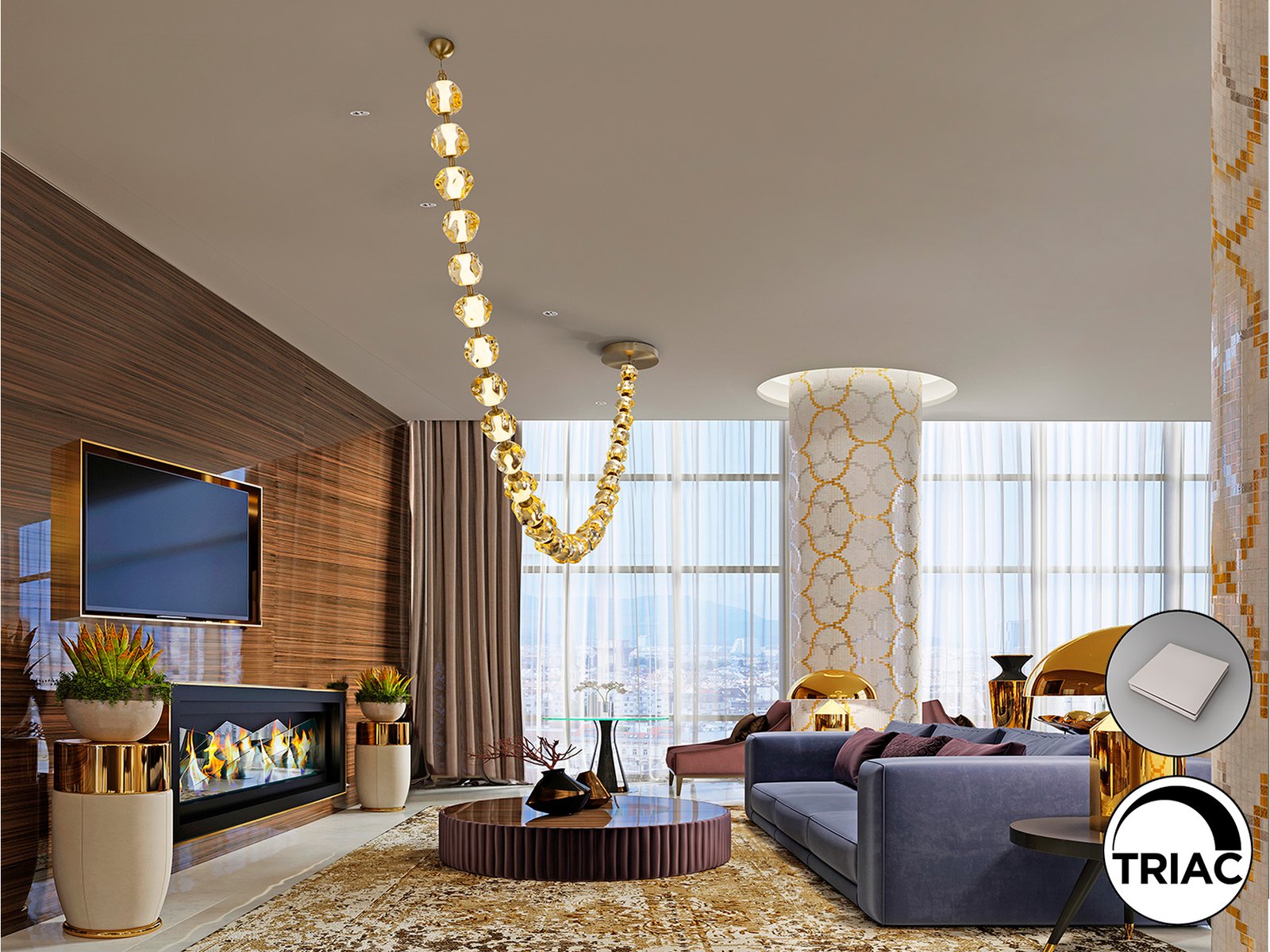 ZARIA II -LAMPARA 29L- BRONCE/AMBAR DIM - Imagen 3