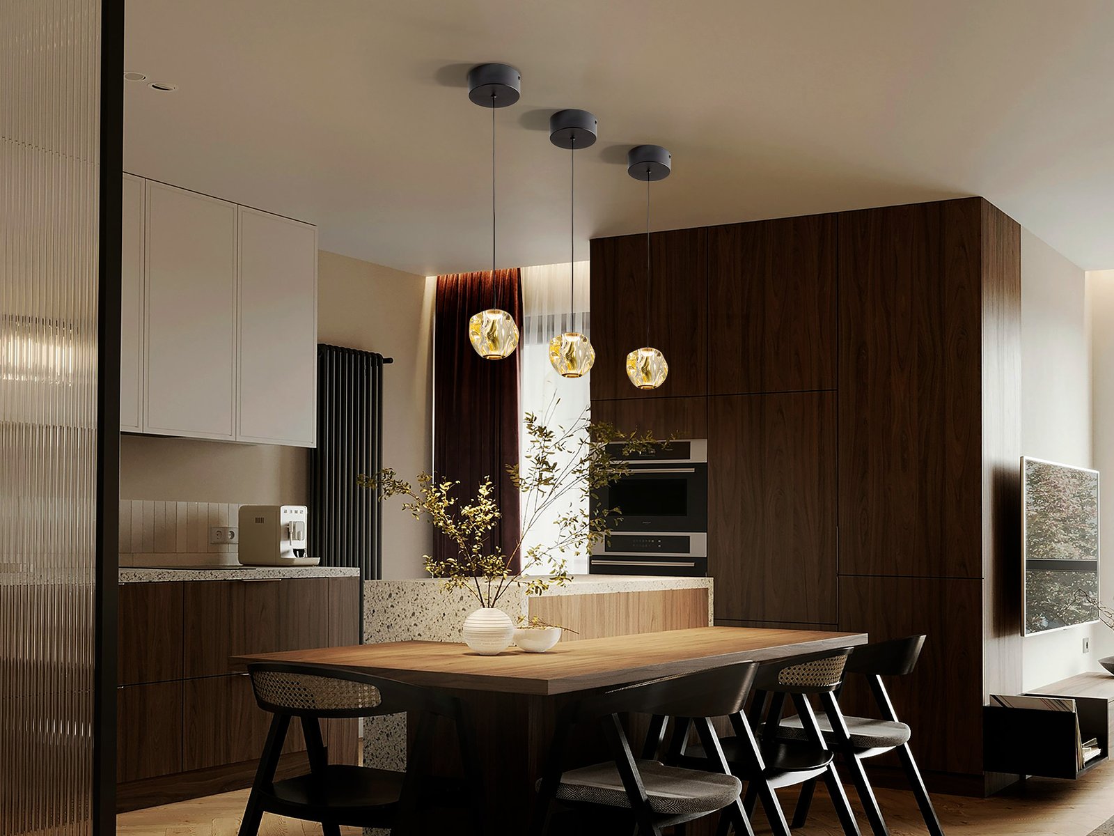 ZARIA- LAMP 1L- NEGRO/BRONCE/AMBAR - Imagen 2