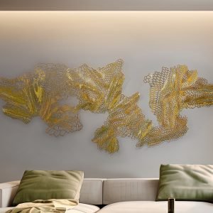 DRAKO-ESCULTURA PARED-ACERO DORADO