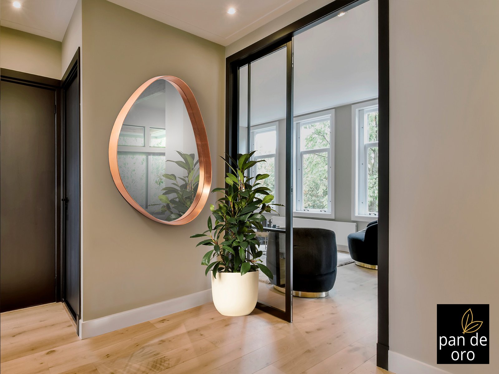 JULIE- ESPEJO PAN DE ORO ROSA - Imagen 2