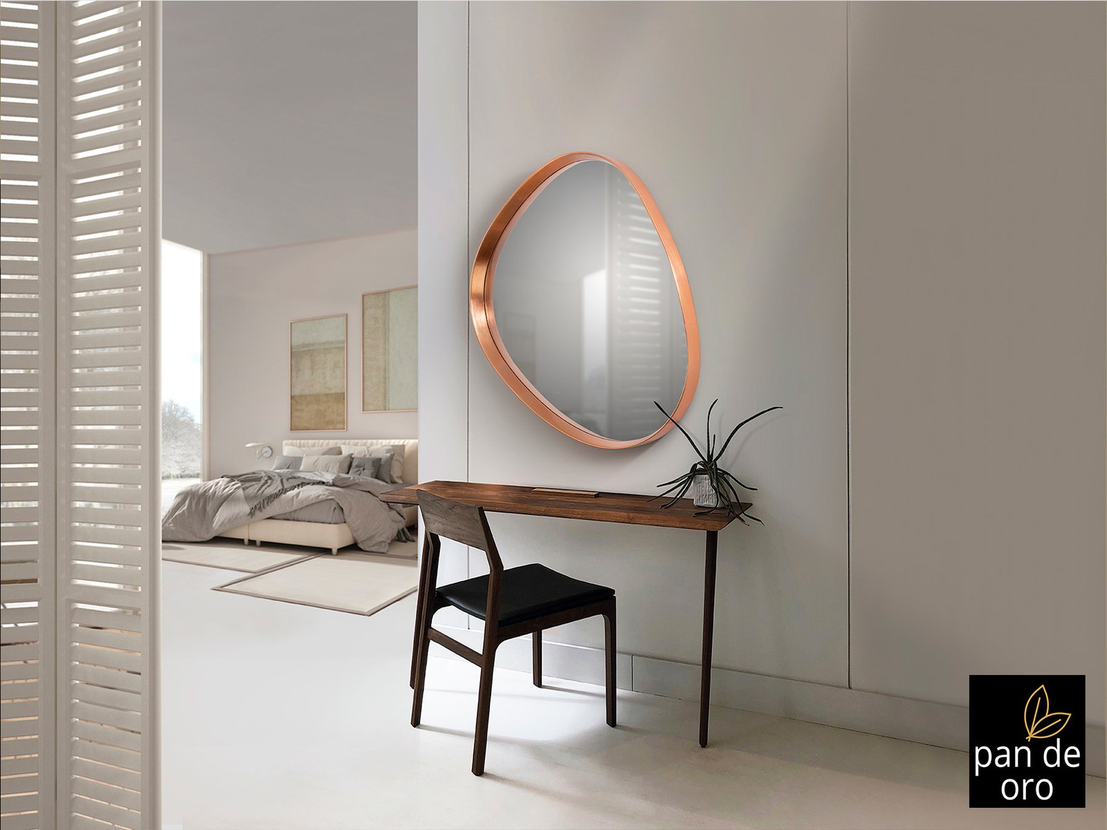 JULIE- ESPEJO PEQUEÑO ORO ROSA - Imagen 2