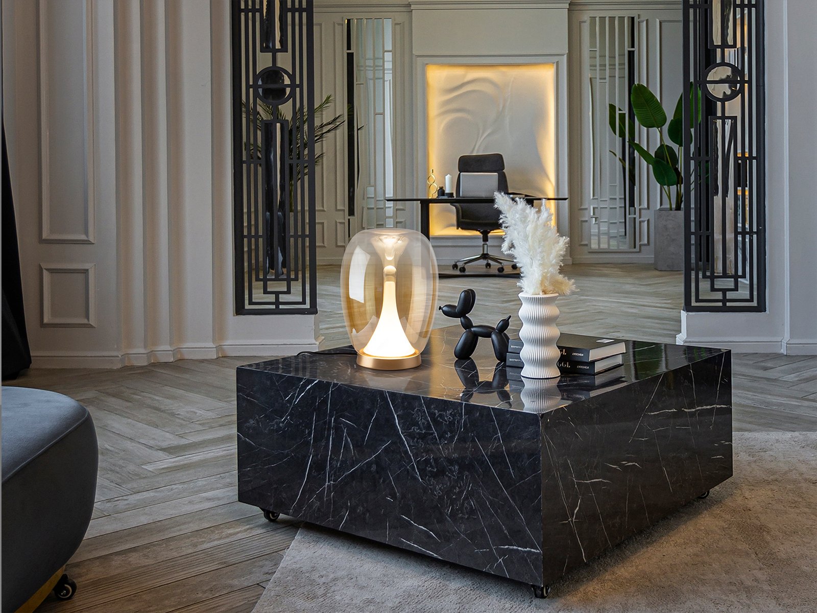 SUSPIRO- SOBREMESA DORADO/AMBAR - Imagen 2