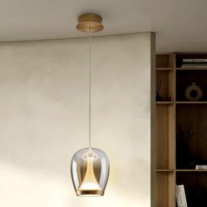 SUSPIRO- LAMPARA DORADO/AMBAR D18