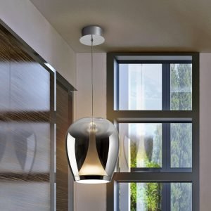 SUSPIRO- LAMPARA CROMO/SMOKY D25