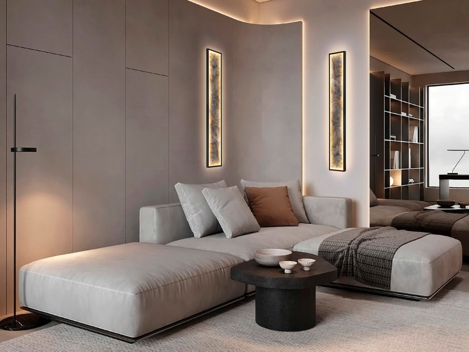 STONE-APLIQUE/PLAFON LED CCT -NEGRO L100 - Imagen 2