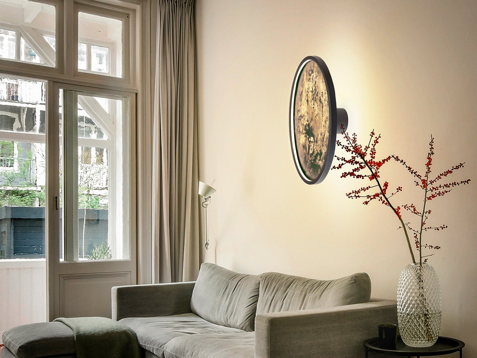 STONE- APLIQUE/PLAFON LED CCT- NEGRO D60 - Imagen 2