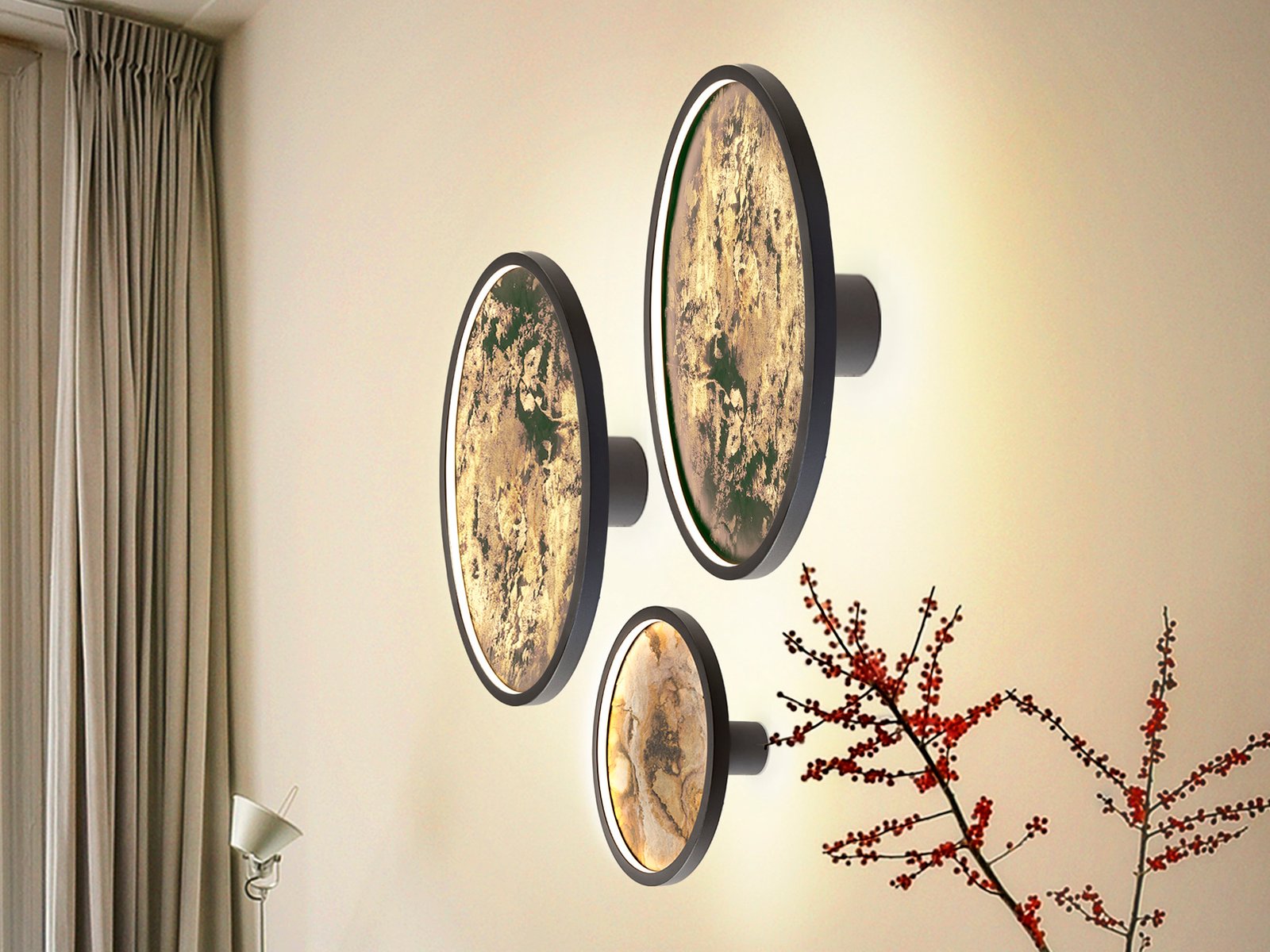 STONE- APLIQUE/PLAFON LED CCT- NEGRO D60 - Imagen 3