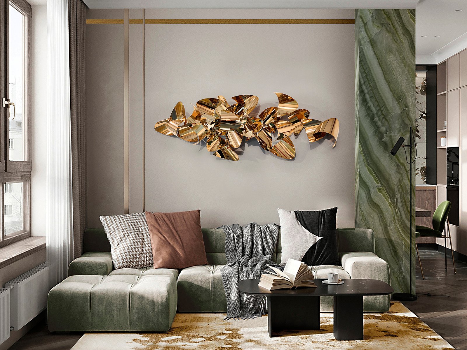 CAMILE -ESCULTURA PARED- ORO ROSA - Imagen 2