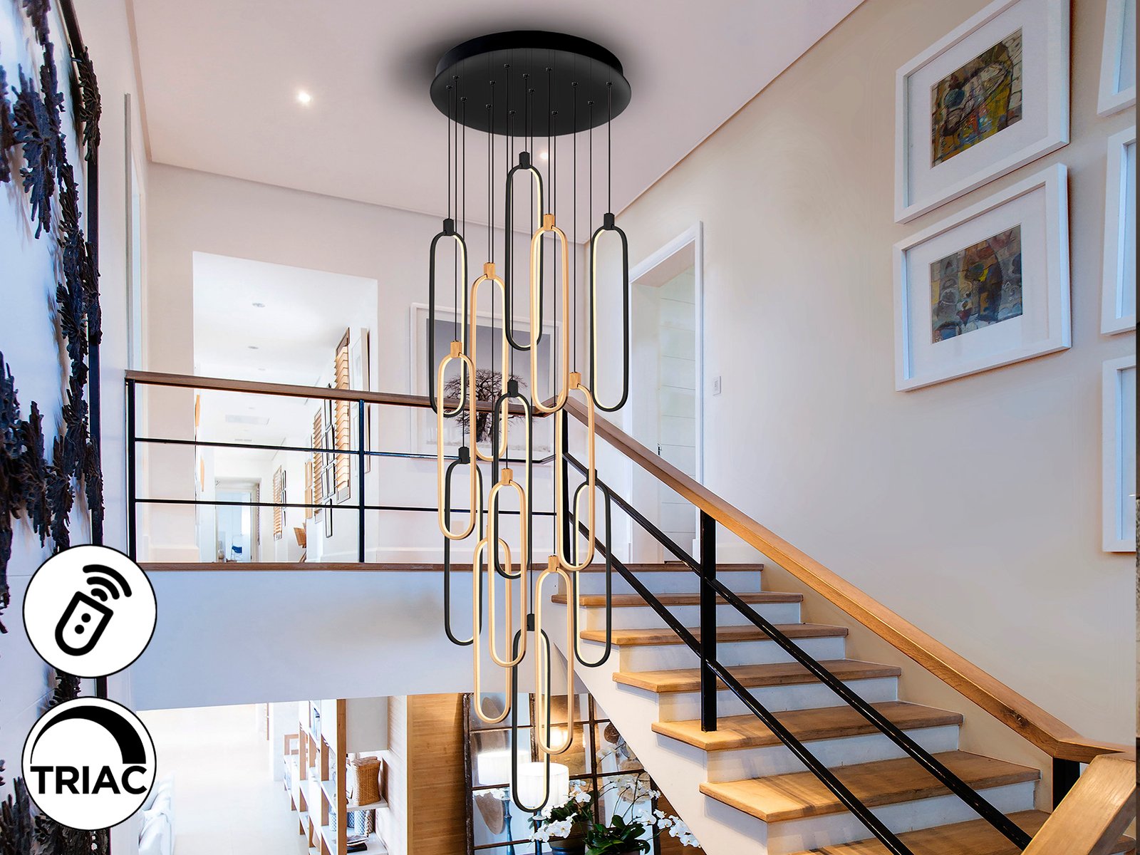 COLETTE-LAMP 14L NEGRO-ORO ROSA DIM