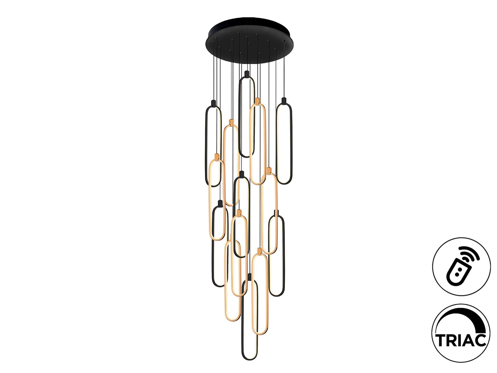 COLETTE-LAMP 14L NEGRO-ORO ROSA DIM - Imagen 4